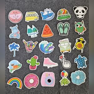 Random stickers set, 25pc, beach, girl, Journaling stationary